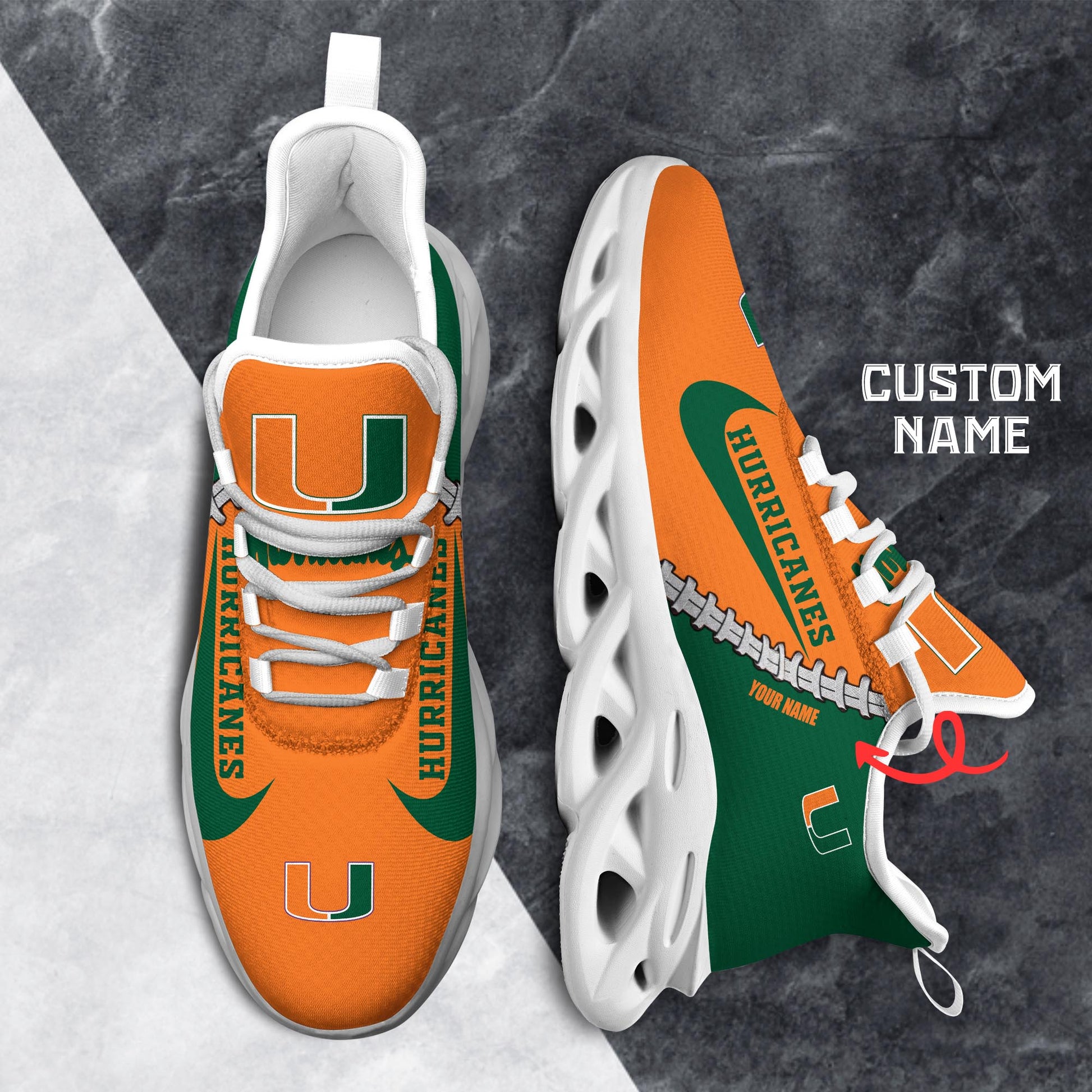 Footwearstorm Miami Hurricanes Max Soul Shoes Sneakers For Men And Women 2