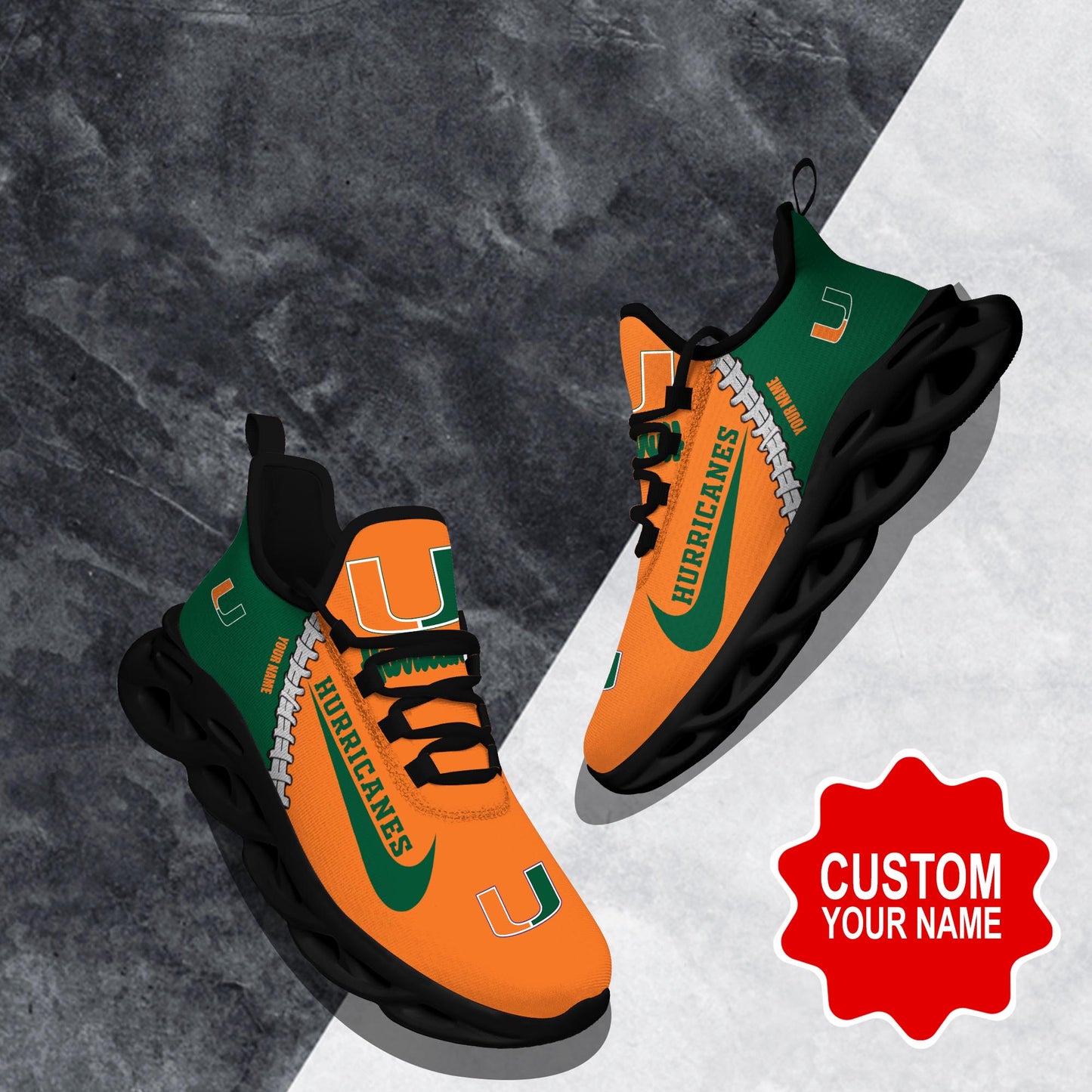 Footwearstorm Miami Hurricanes Max Soul Shoes Sneakers For Men And Women 2
