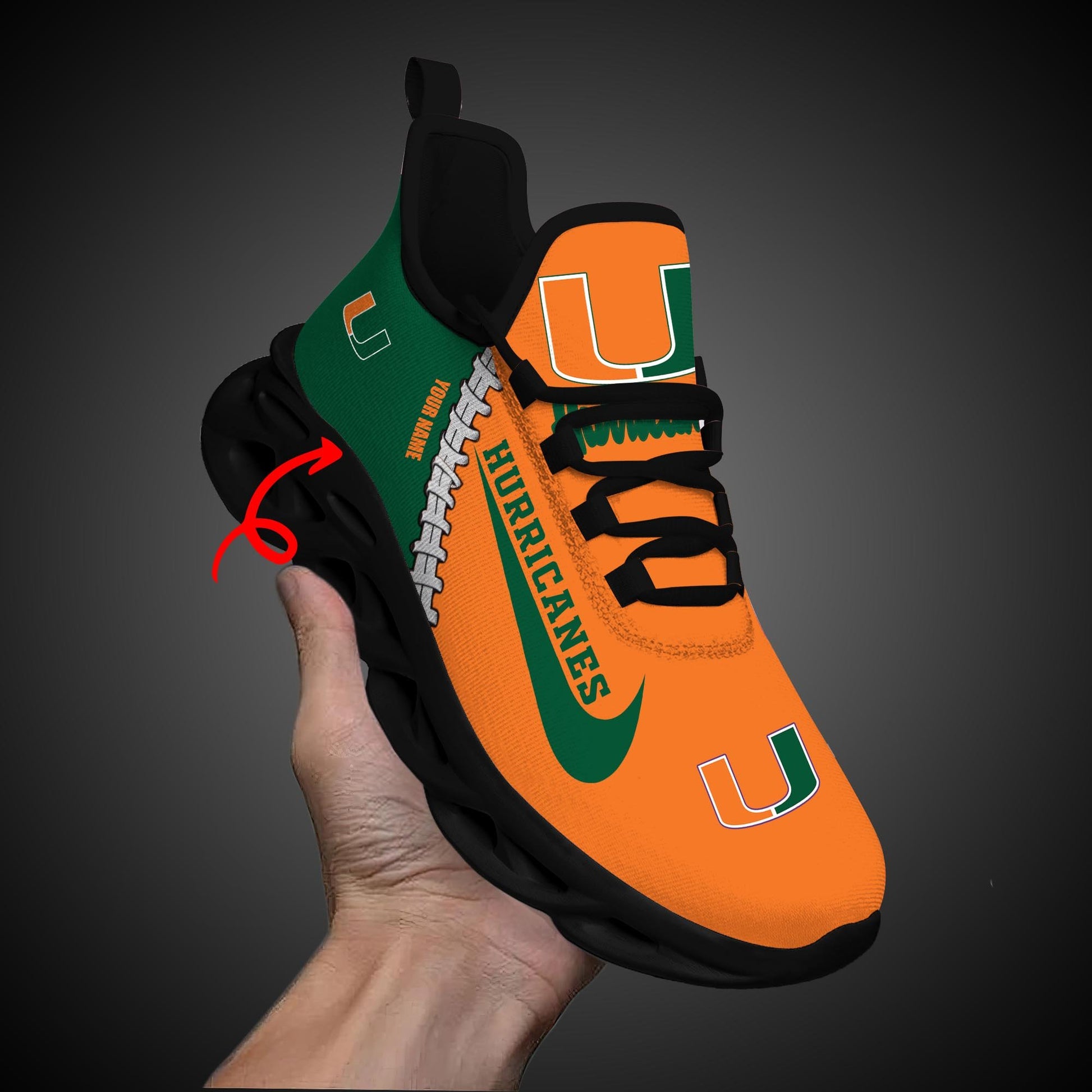 Footwearstorm Miami Hurricanes Max Soul Shoes Sneakers For Men And Women 2
