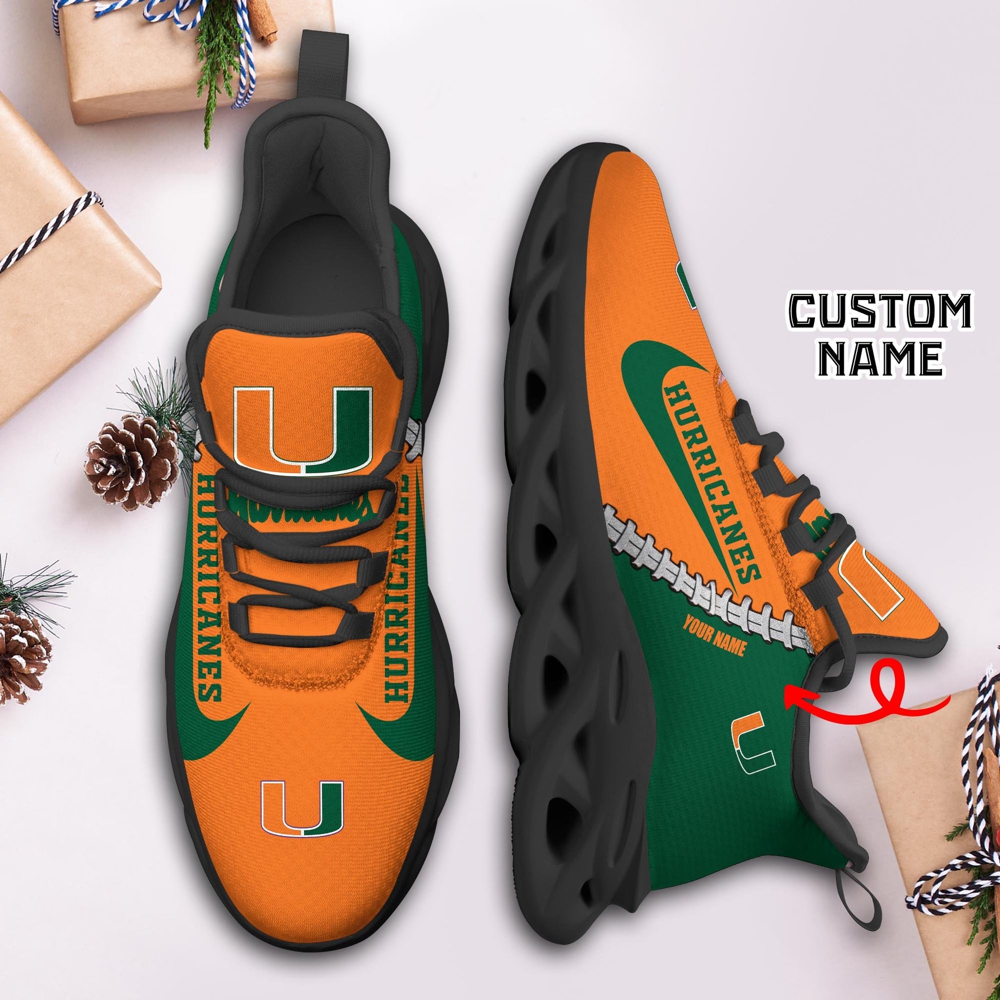 Footwearstorm Miami Hurricanes Max Soul Shoes Sneakers For Men And Women 2