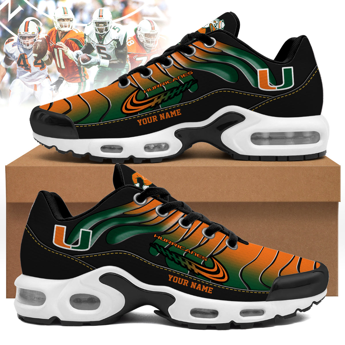 Footwearstorm Miami Hurricanes TN Shoes Sneakers For Men And Women 4