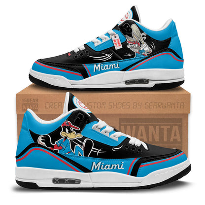 Footwearstorm Miami Marlins AJ3 Sneakers Shoes For Men And Women