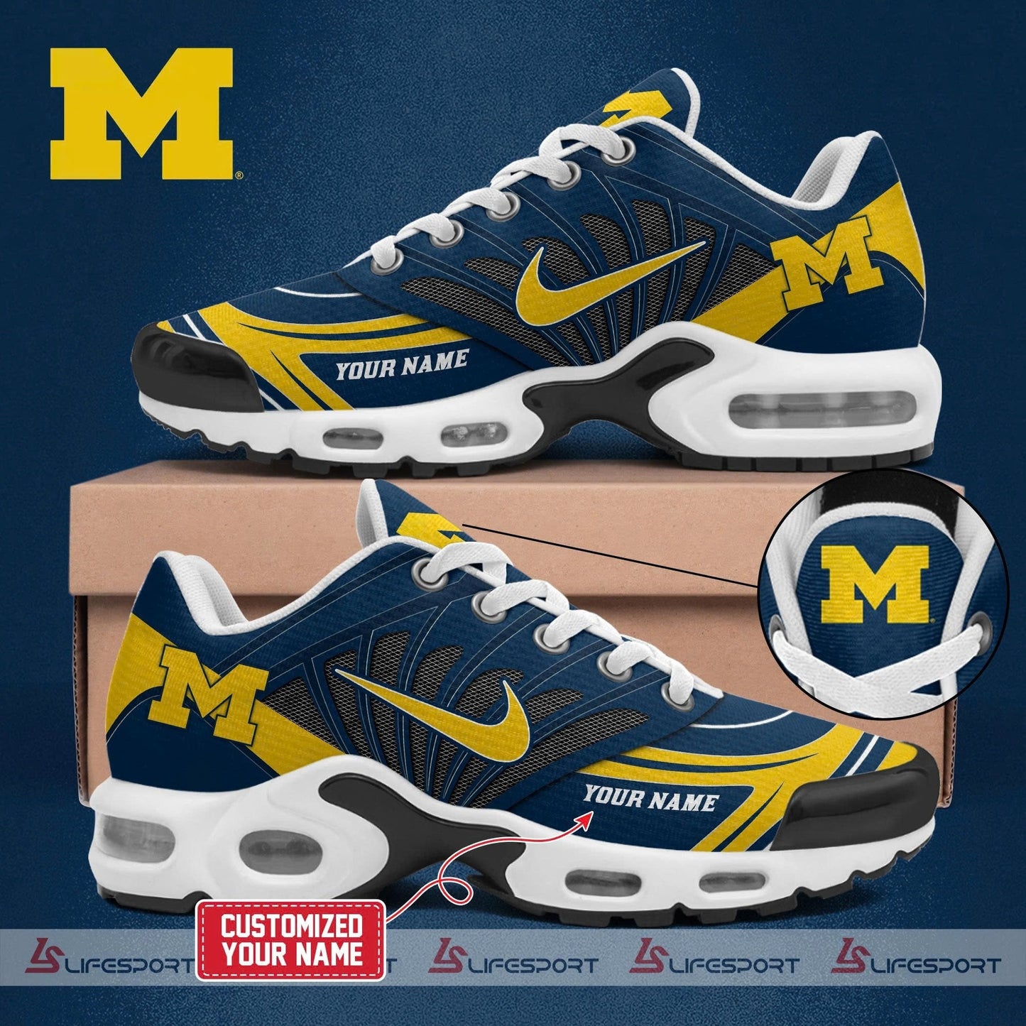 Footwearstorm Michigan Wolverines TN Shoes Sneakers For Men And Women 2