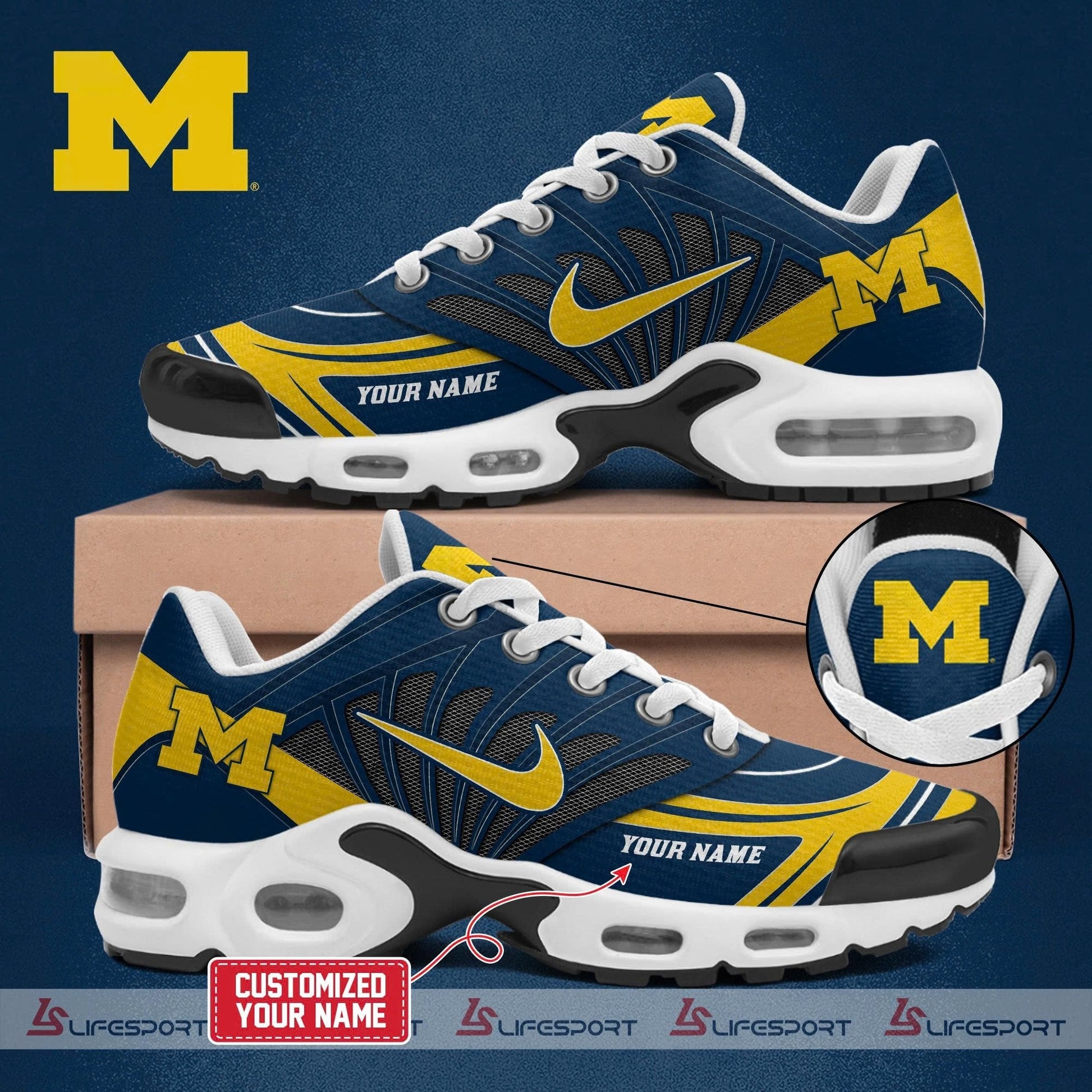 Footwearstorm Michigan Wolverines TN Shoes Sneakers For Men And Women 2