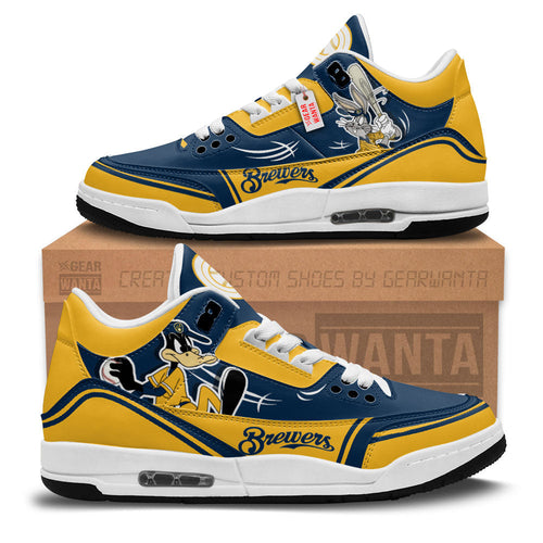Footwearstorm Milwaukee Brewers AJ3 Sneakers Shoes For Men And Women