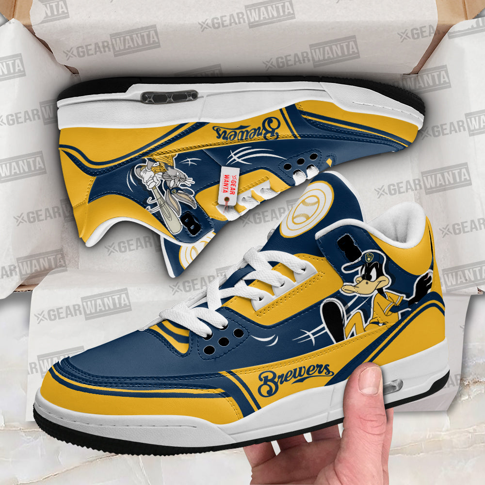 Footwearstorm Milwaukee Brewers AJ3 Sneakers Shoes For Men And Women