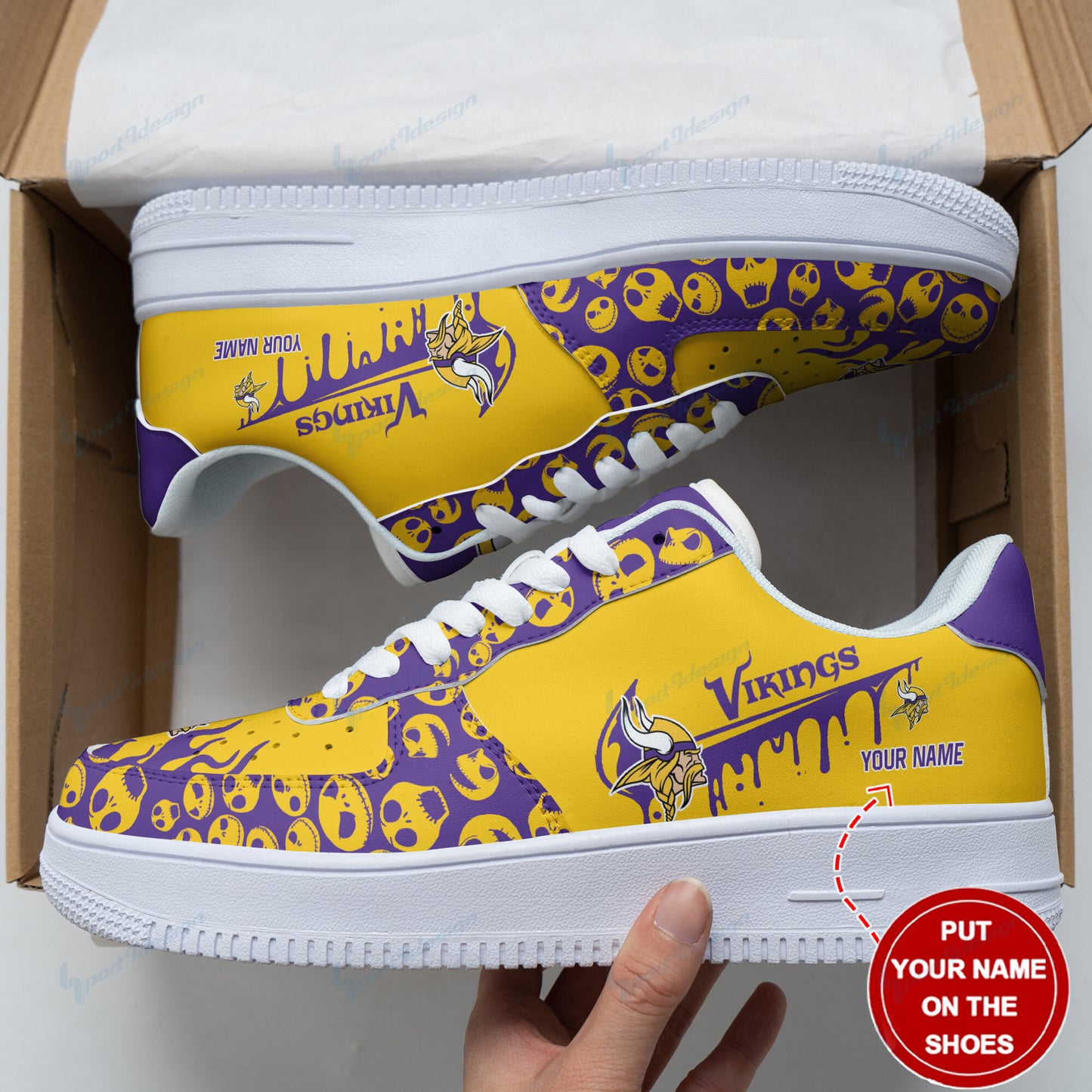 Footwearstorm Minnesota Vikings NFL Air Low-Top Sneakers Shoes For Men And Women 1205279
