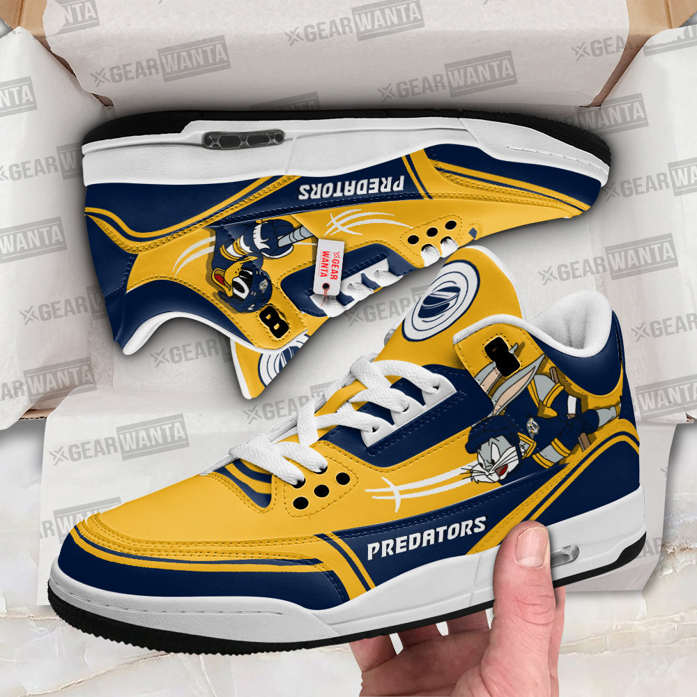Footwearstorm Nashville Predators AJ3 Sneakers Shoes For Men And Women