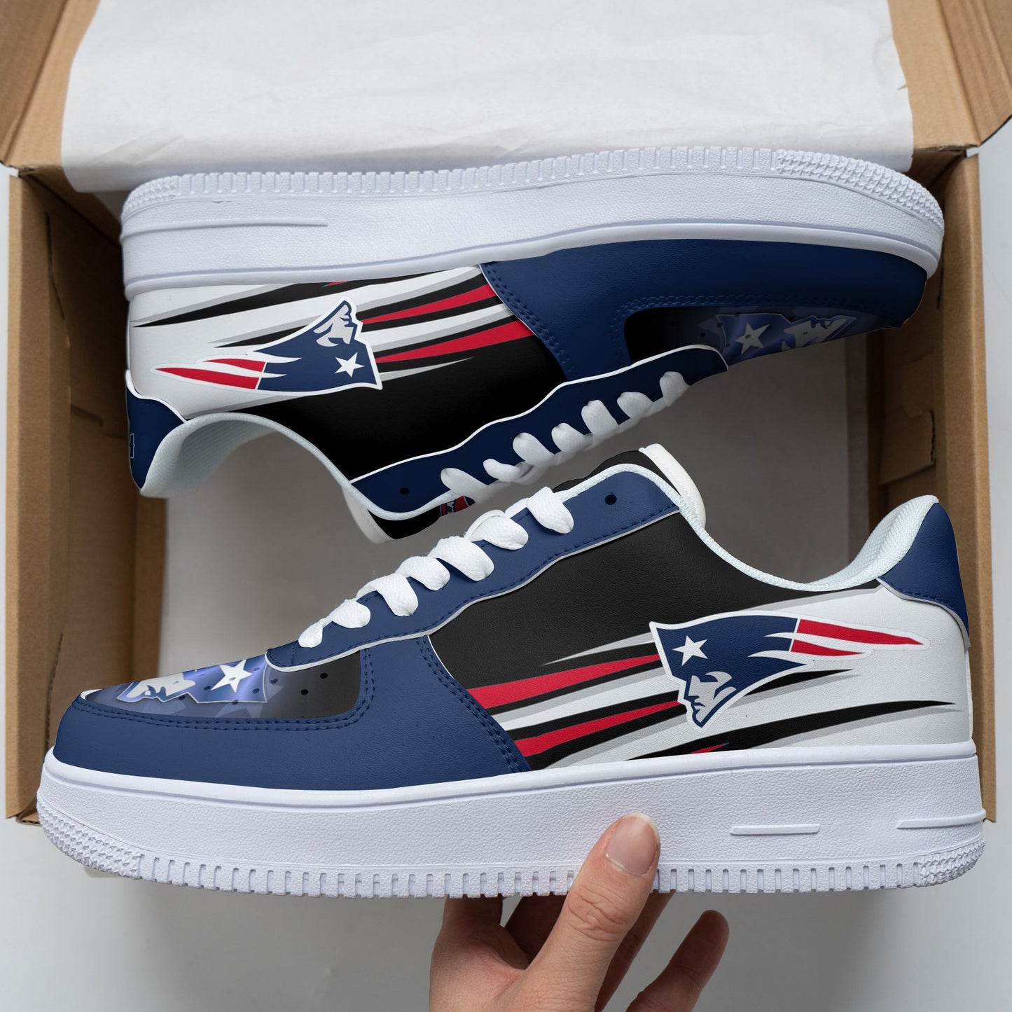 Footwearstorm New England Patriots Air Low-Top Sneakers Shoes For Men And Women 12054