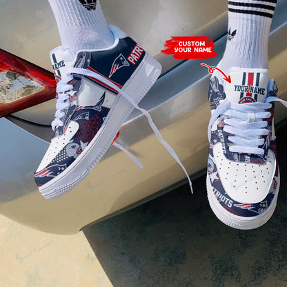 Footwearstorm New England Patriots NFL Air Low-Top Sneakers Shoes For Men And Women 1205673