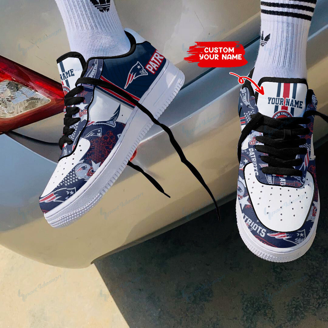 Footwearstorm New England Patriots NFL Air Low-Top Sneakers Shoes For Men And Women 1205673