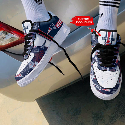 Footwearstorm New England Patriots NFL Air Low-Top Sneakers Shoes For Men And Women 1205673