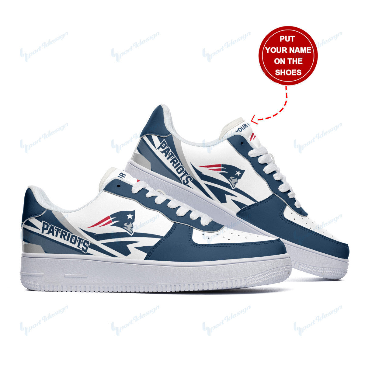 Footwearstorm New England Patriots NFL Air Low-Top Sneakers Shoes For Men And Women 1205666
