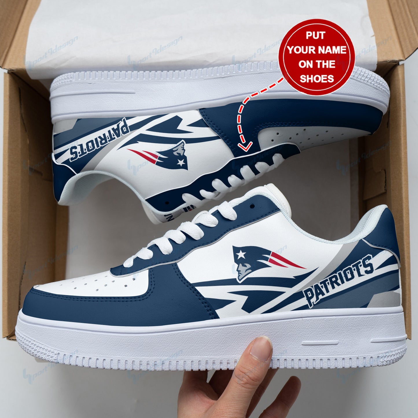Footwearstorm New England Patriots NFL Air Low-Top Sneakers Shoes For Men And Women 1205666