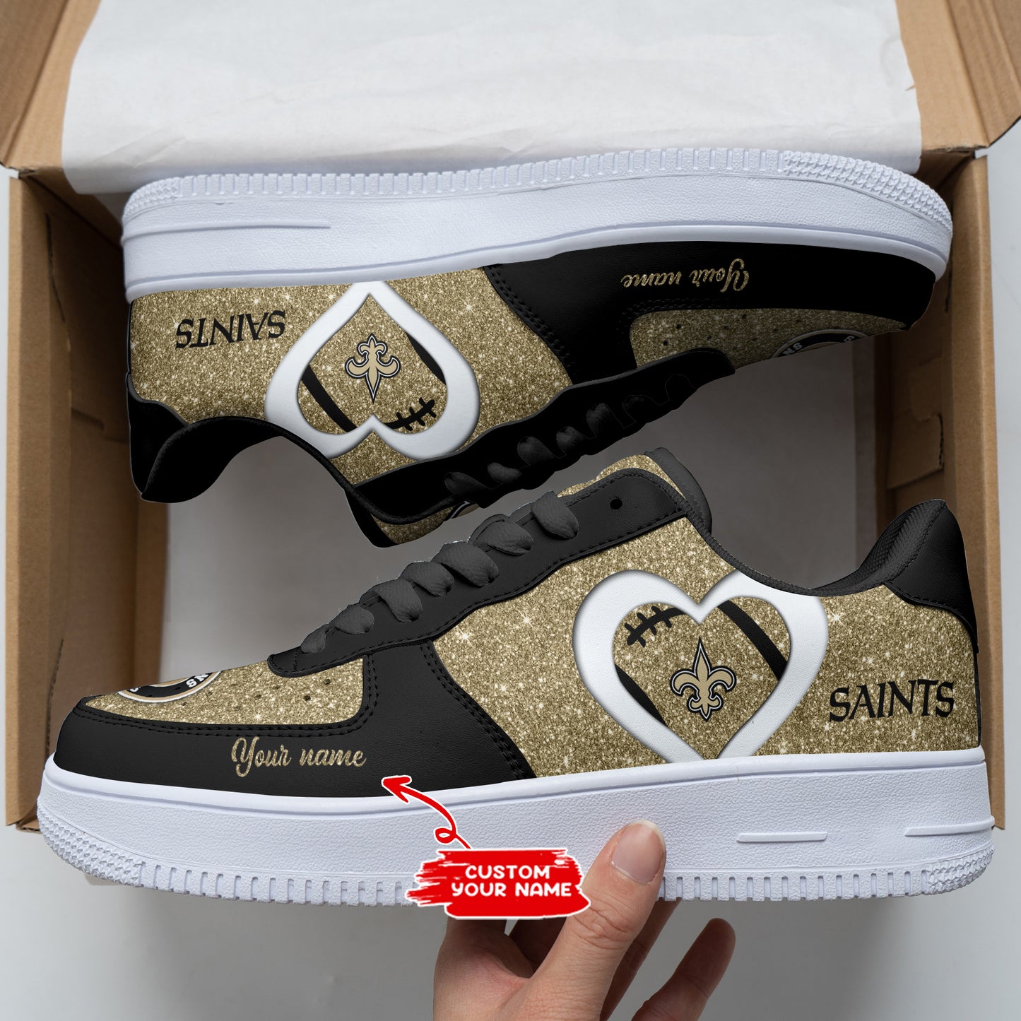 Footwearstorm New Orleans Saints NFL Air Low-Top Sneakers Shoes For Men And Women 1205877