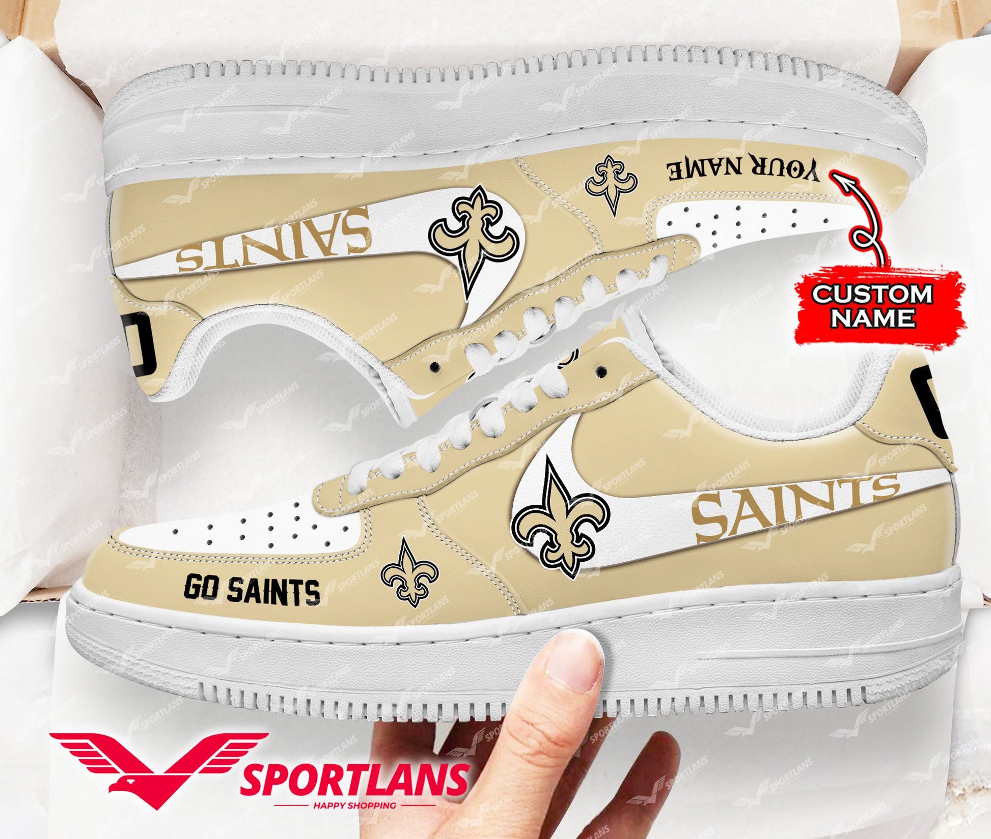Footwearstorm New Orleans Saints NFL Air Low-Top Sneakers Shoes For Men And Women 1205810