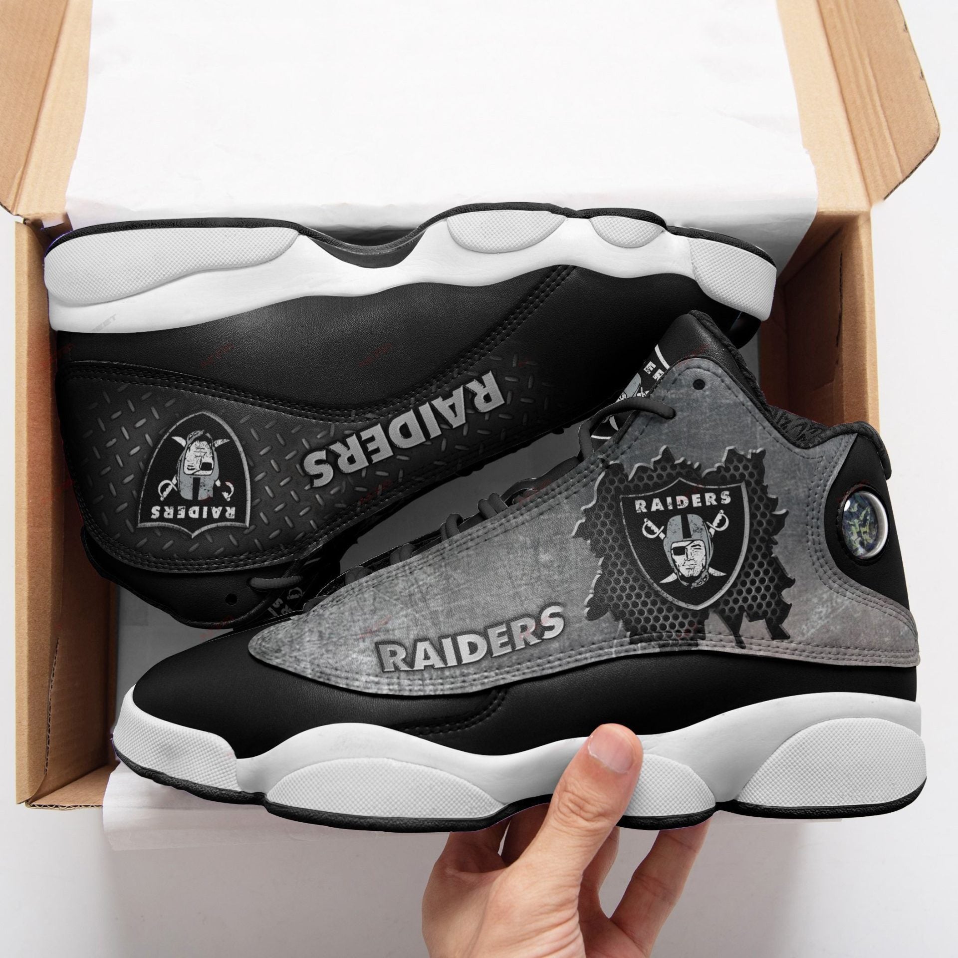 Footwearstorm Oakland Raiders AJ13 Sneakers Shoes For Men And Women 1