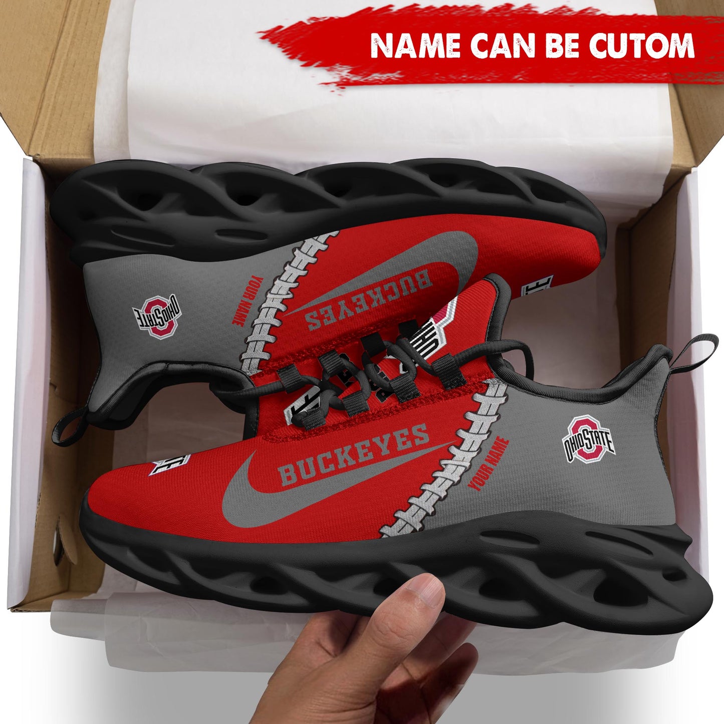 Footwearstorm Ohio State Buckeyes Max Soul Shoes Sneakers For Men And Women 1