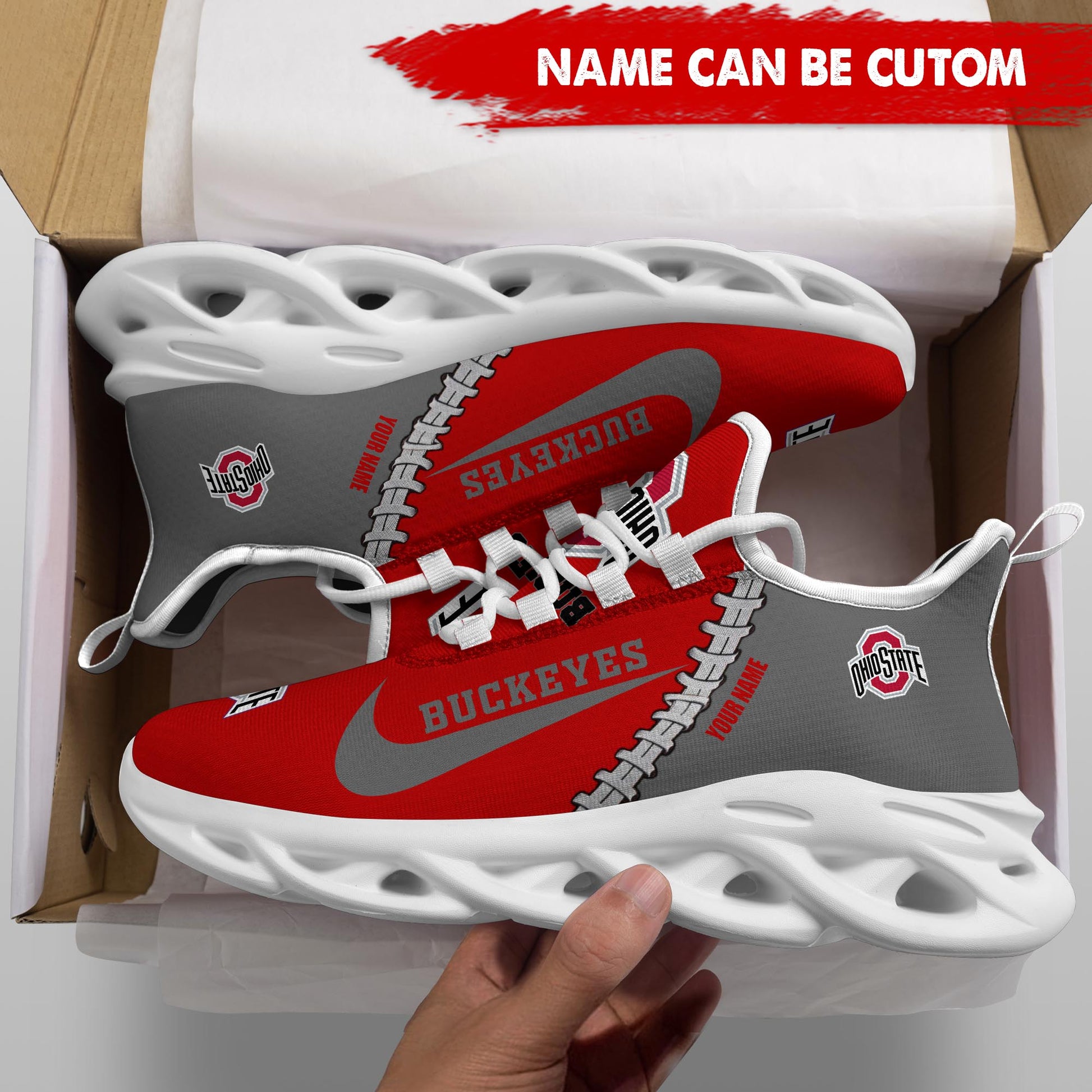 Footwearstorm Ohio State Buckeyes Max Soul Shoes Sneakers For Men And Women 1