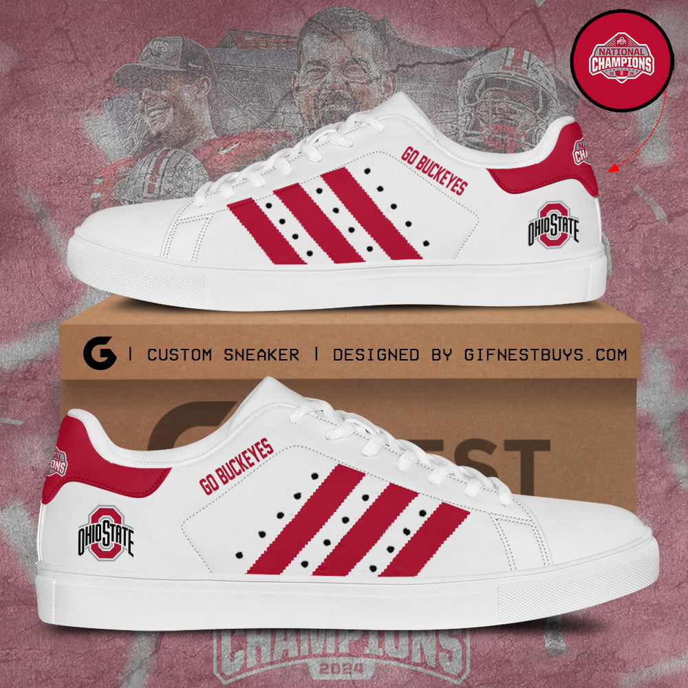 Footwearstorm Ohio State Buckeyes Skate Stan Shoes Sneakes For Men And Women 4