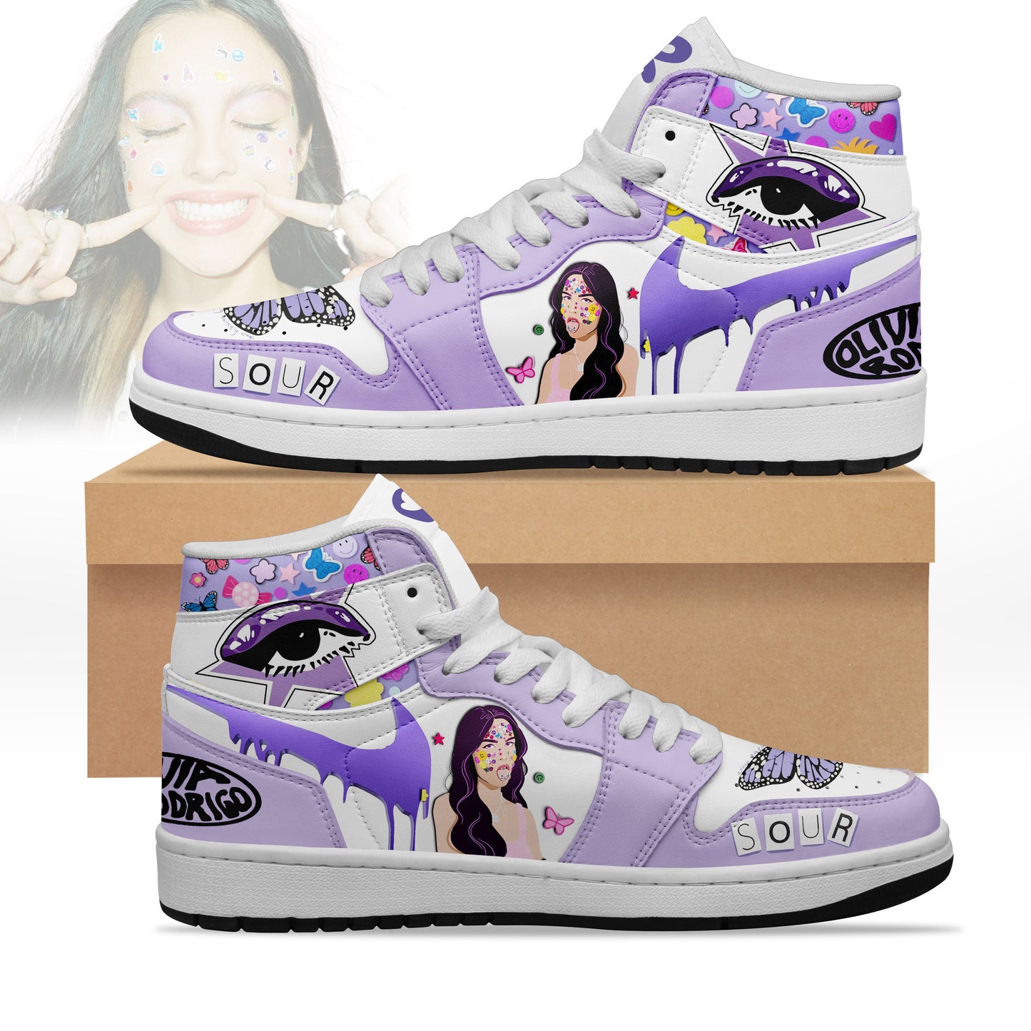 Footwearstorm Olivia Rodrigo AJ1 High Sneakers Shoes For Men And Women 1