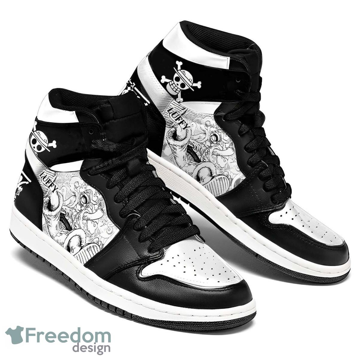 Footwearstorm One Piece Luffy Gear 5 Manga AJ1 High Sneakers Shoes For Men And Women 1