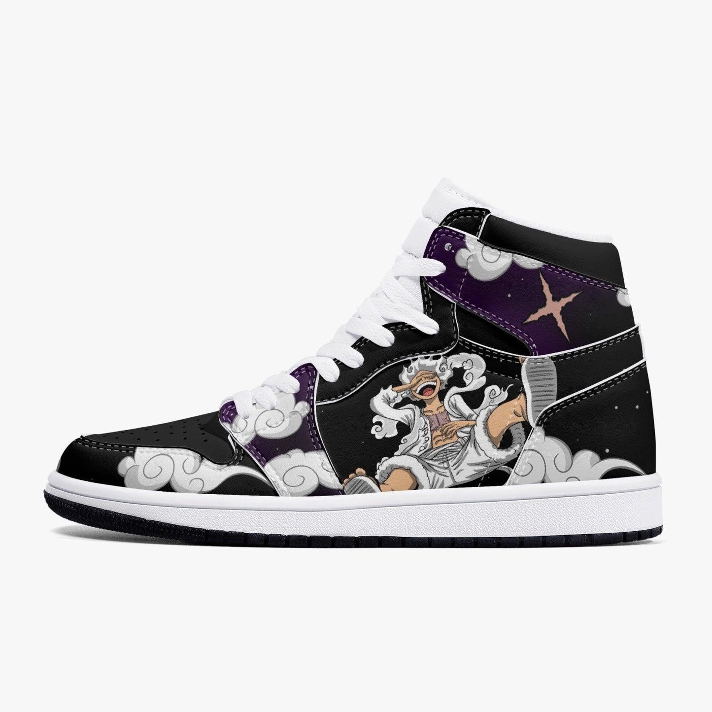 Footwearstorm One Piece Luffy White Gear 5 AJ1 High Sneakers Shoes For Men And Women 1