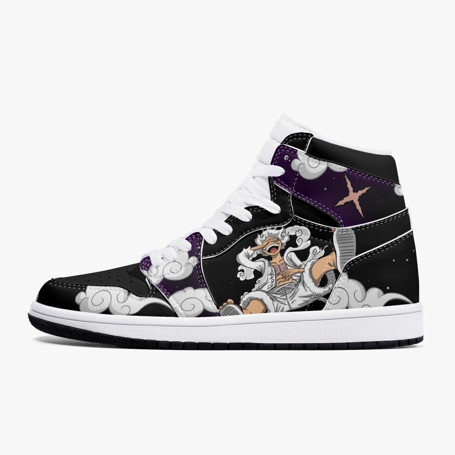 Footwearstorm One Piece Luffy White Gear 5 AJ1 High Sneakers Shoes For Men And Women 1