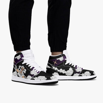 Footwearstorm One Piece Luffy White Gear 5 AJ1 High Sneakers Shoes For Men And Women 1