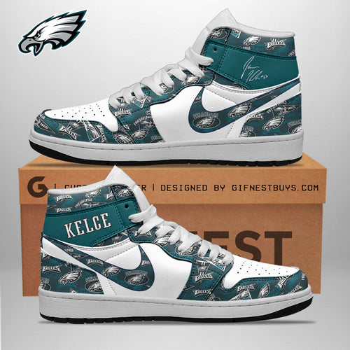 Footwearstorm Philadelphia Eagles AJ1 High Sneakers Shoes For Men And Women 4