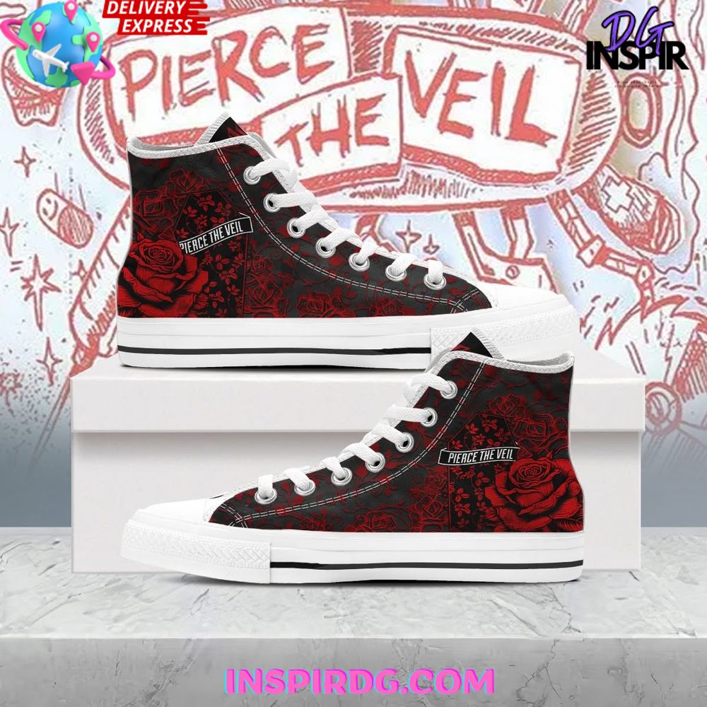 Footwearstorm Pierce The Veil High Top Canvas Sneakers Shoes For Men And Women 1