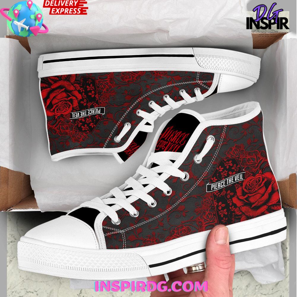 Footwearstorm Pierce The Veil High Top Canvas Sneakers Shoes For Men And Women 1
