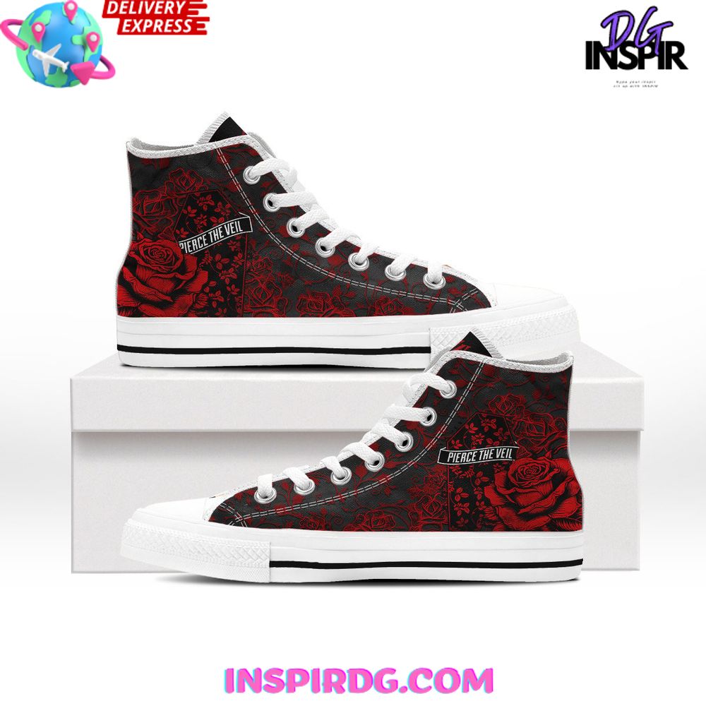 Footwearstorm Pierce The Veil High Top Canvas Sneakers Shoes For Men And Women 1