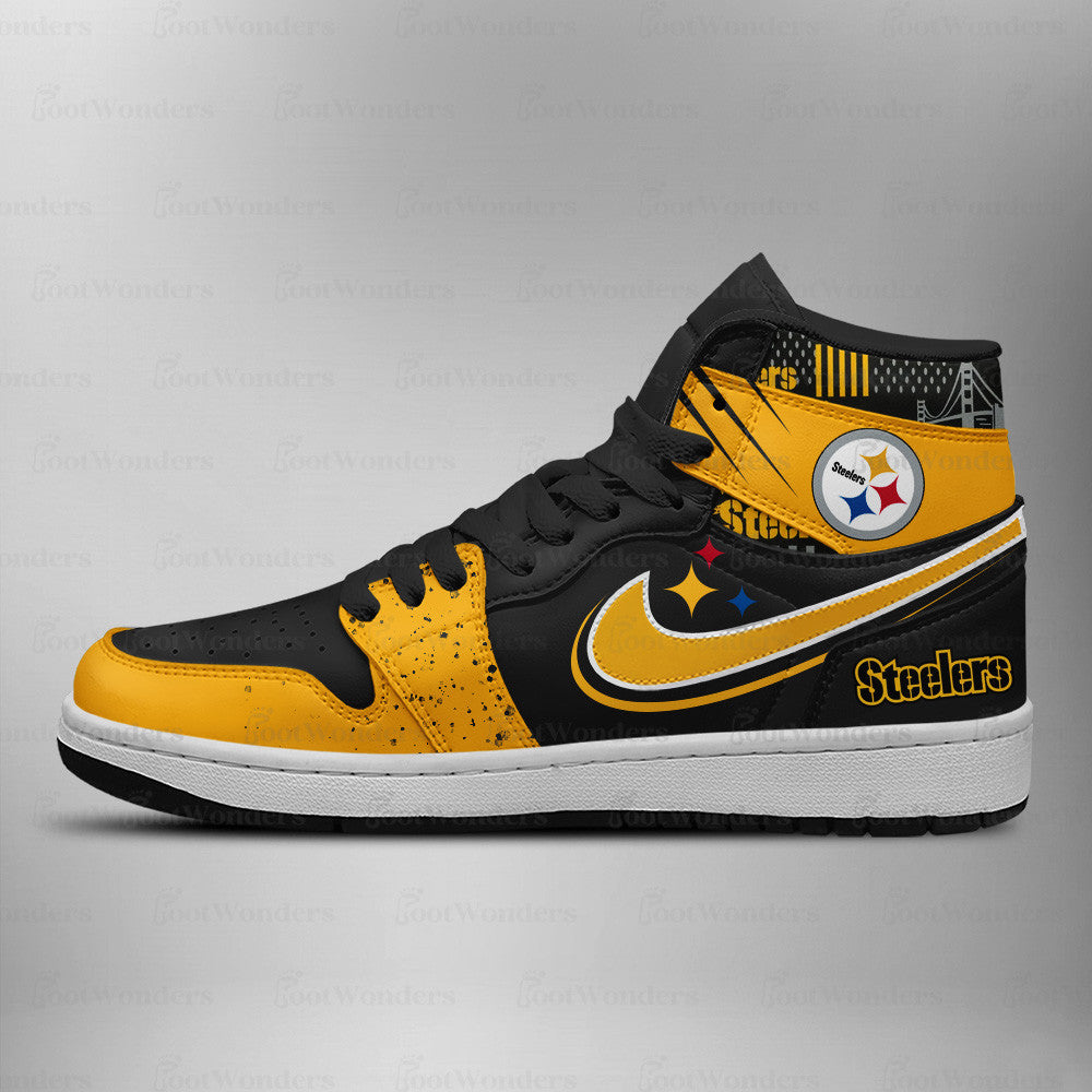 Footwearstorm Pittsburgh Steelers AJ1 High Sneakers Shoes For Men And Women 1