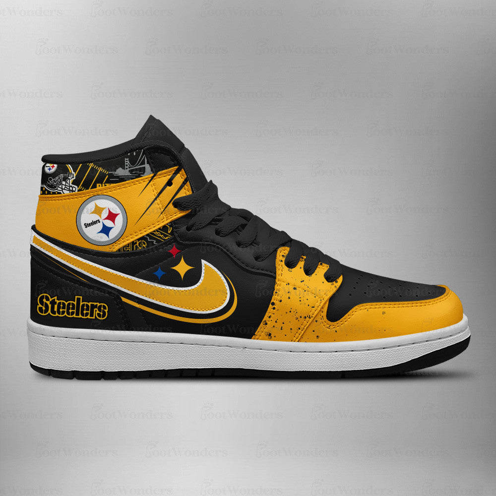 Footwearstorm Pittsburgh Steelers AJ1 High Sneakers Shoes For Men And Women 1