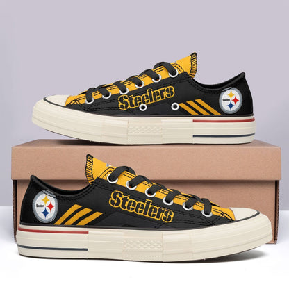 Footwearstorm Pittsburgh Steelers Low Top Canvas Sneakers Shoes For Men And Women 1