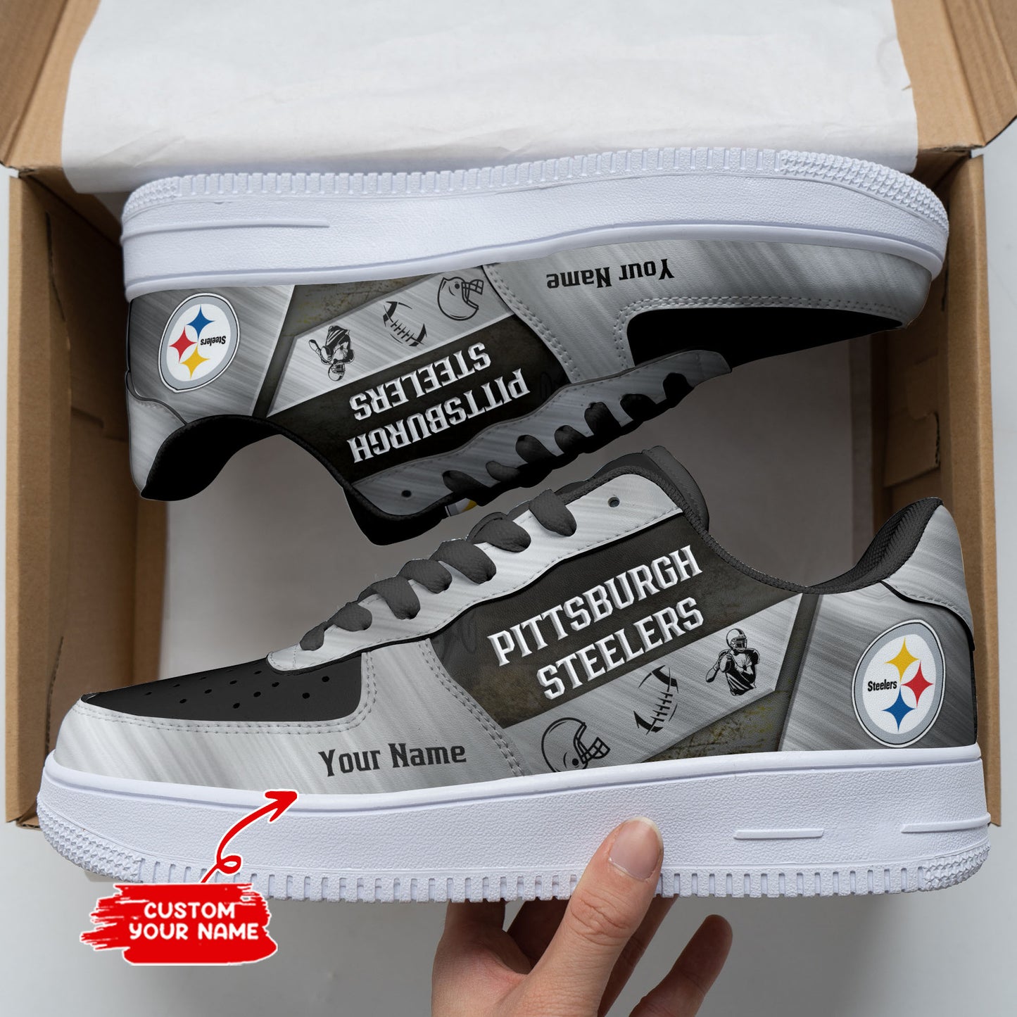 Footwearstorm Pittsburgh Steelers NFL Air Low-Top Sneakers Shoes For Men And Women 1205567