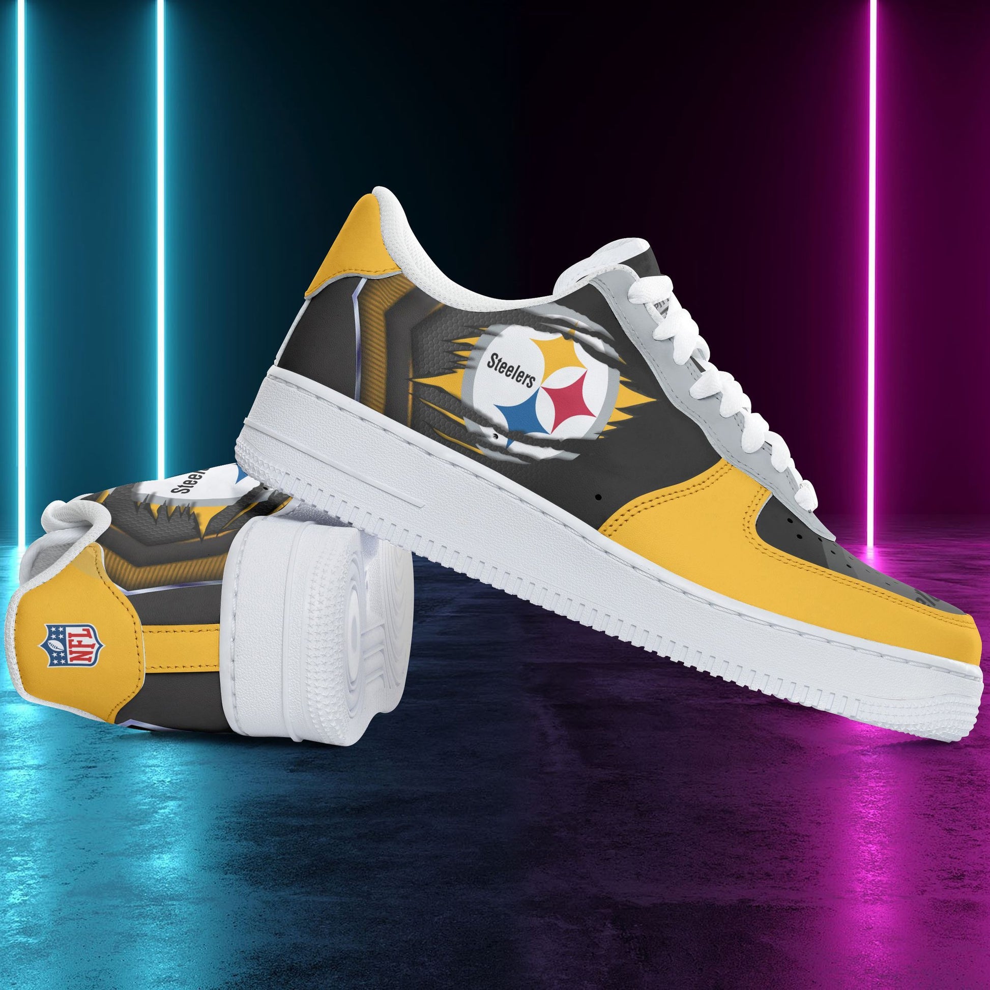 Footwearstorm Pittsburgh Steelers NFL Air Low-Top Sneakers Shoes For Men And Women 1205496