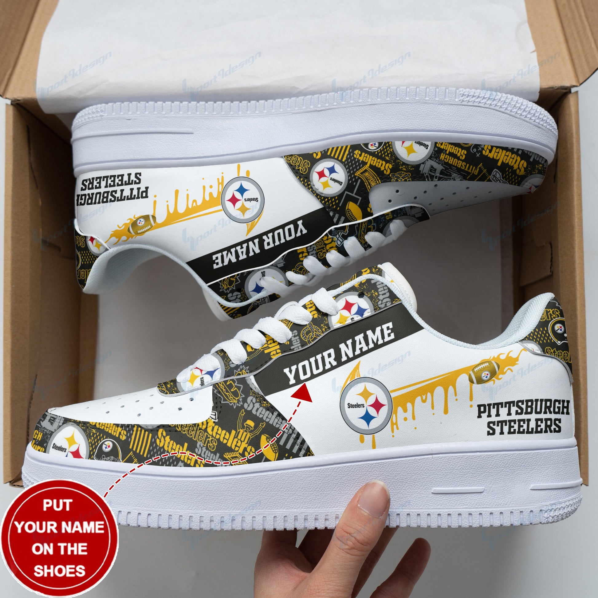 Footwearstorm Pittsburgh Steelers NFL Air Low-Top Sneakers Shoes For Men And Women 1205564