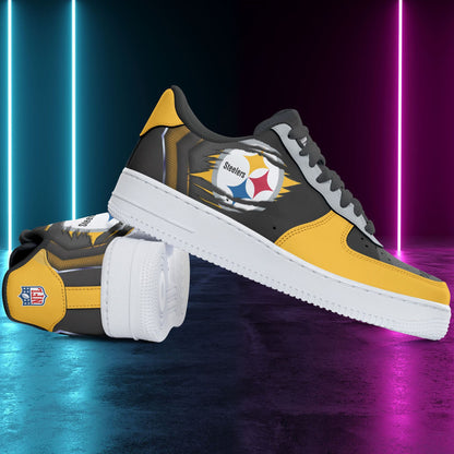 Footwearstorm Pittsburgh Steelers NFL Air Low-Top Sneakers Shoes For Men And Women 1205496