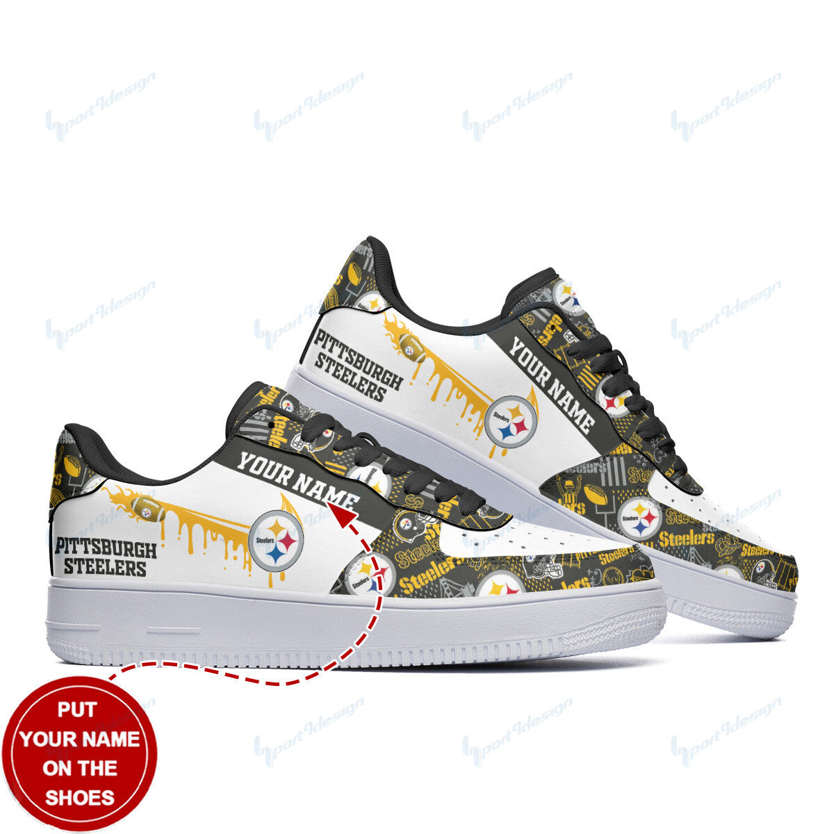 Footwearstorm Pittsburgh Steelers NFL Air Low-Top Sneakers Shoes For Men And Women 1205564