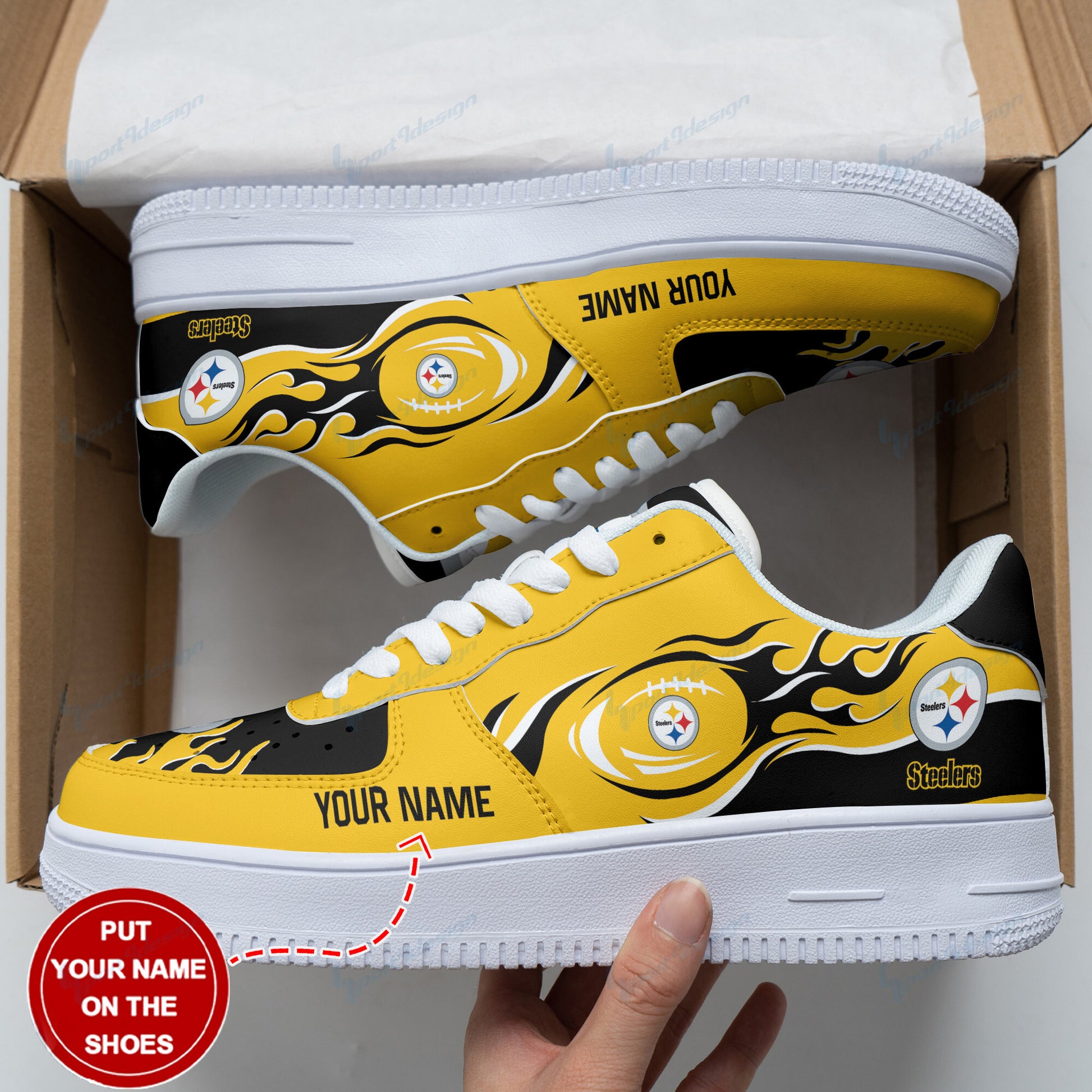 Footwearstorm Pittsburgh Steelers NFL Air Low-Top Sneakers Shoes For Men And Women 1205581