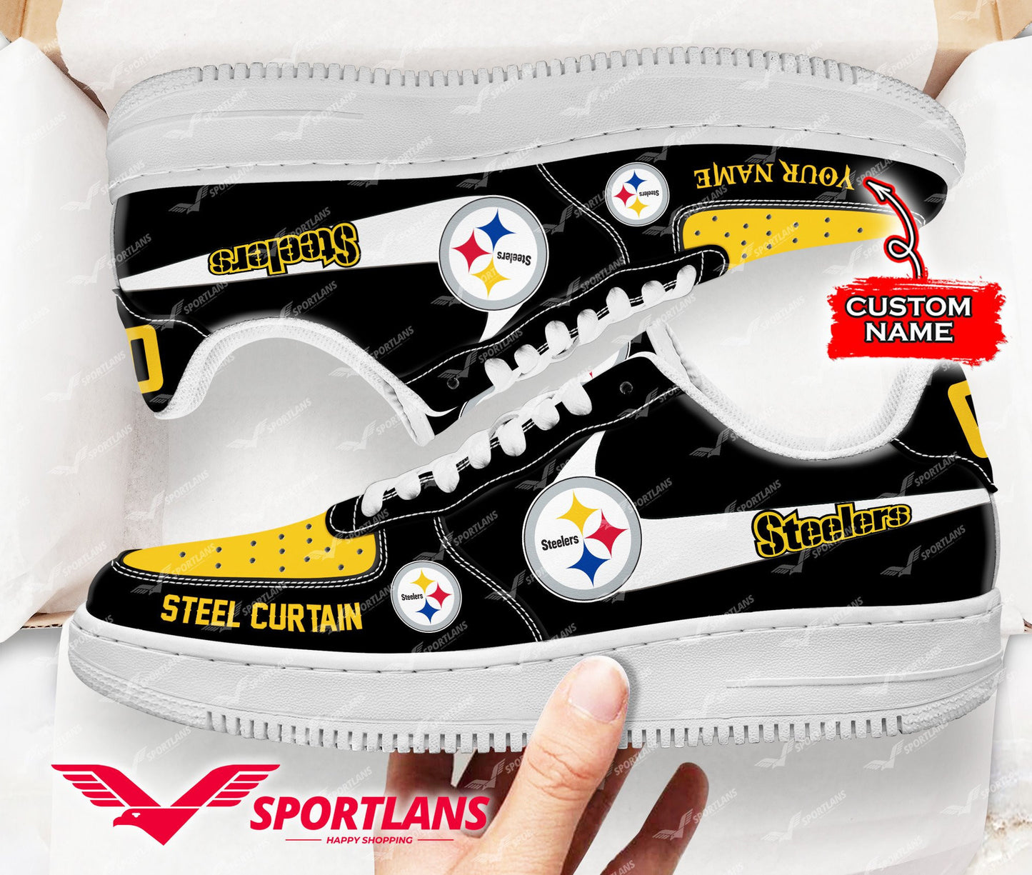 Footwearstorm Pittsburgh Steelers NFL Air Low-Top Sneakers Shoes For Men And Women 1205697