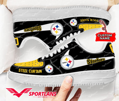 Footwearstorm Pittsburgh Steelers NFL Air Low-Top Sneakers Shoes For Men And Women 1205697