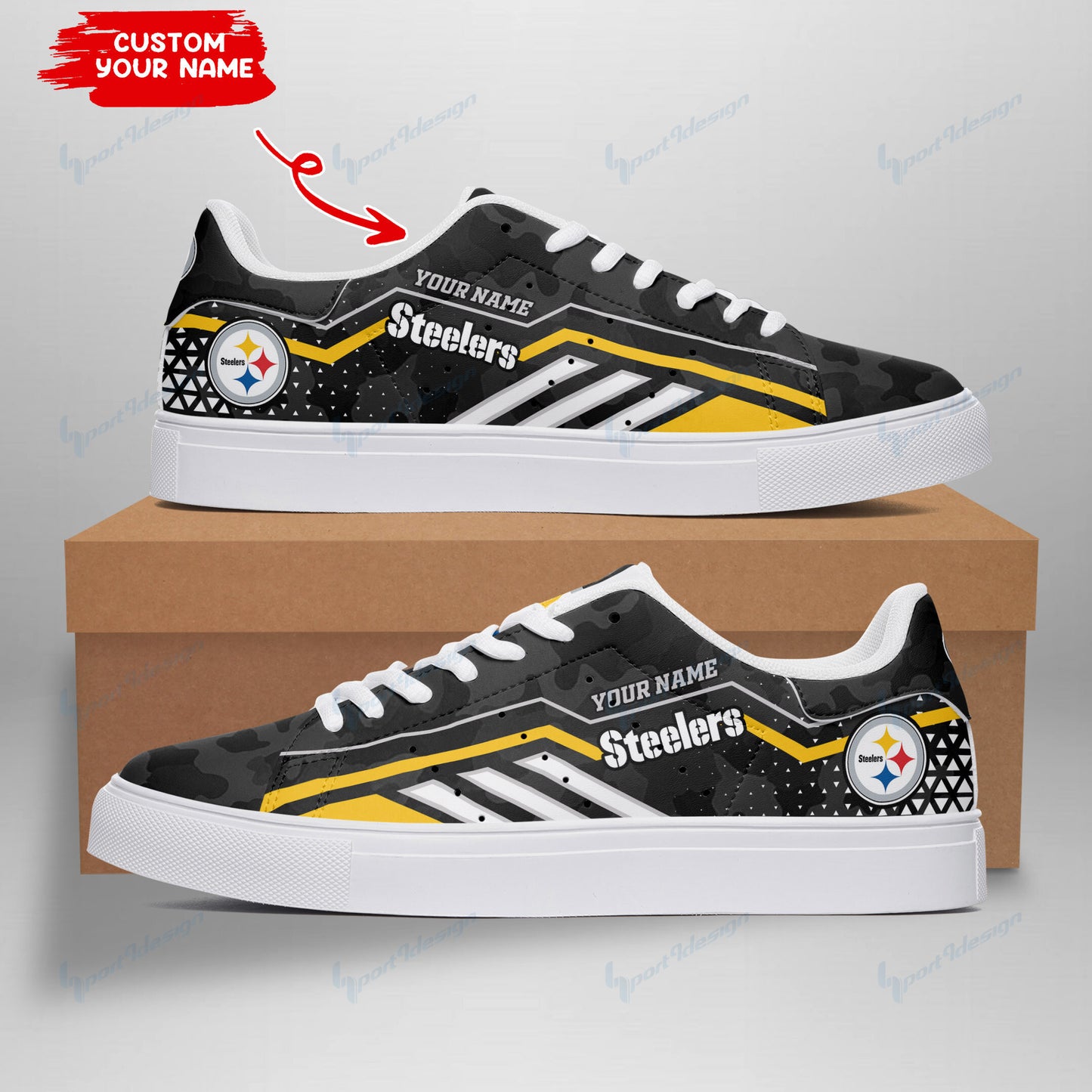 Footwearstorm Pittsburgh Steelers Skate Stan Shoes Sneakes For Men And Women 2