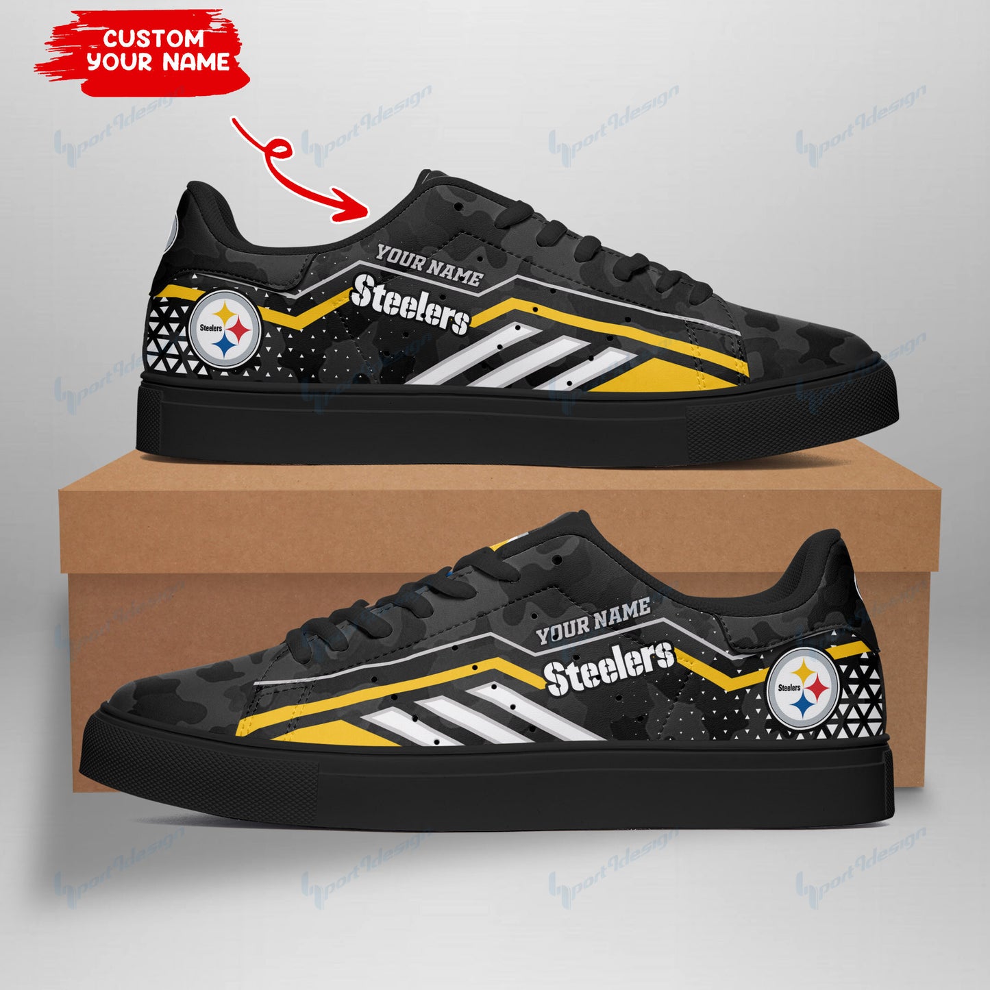 Footwearstorm Pittsburgh Steelers Skate Stan Shoes Sneakes For Men And Women 2
