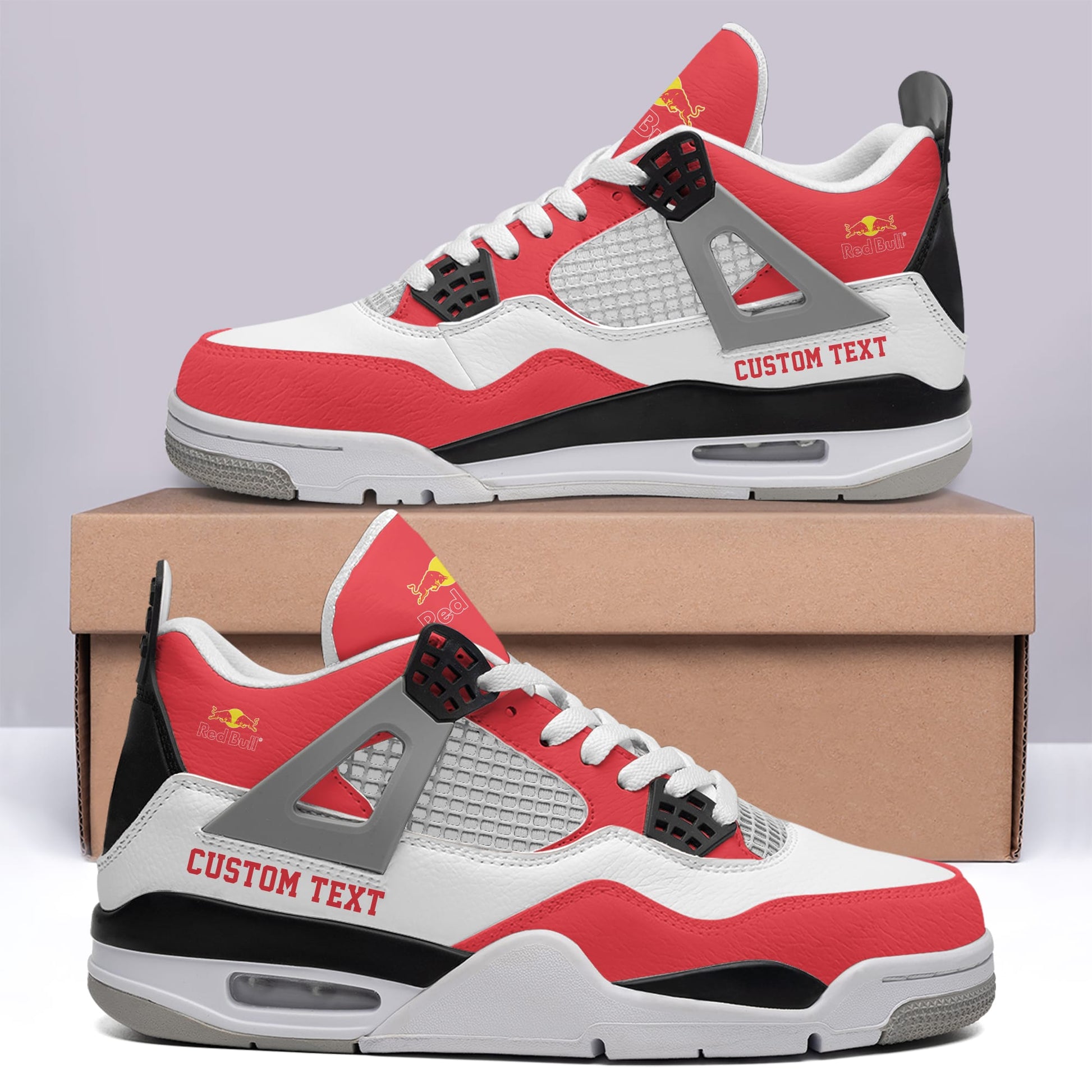Footwearstorm Red Bull AJ4 Sneakers Shoes For Men And Women