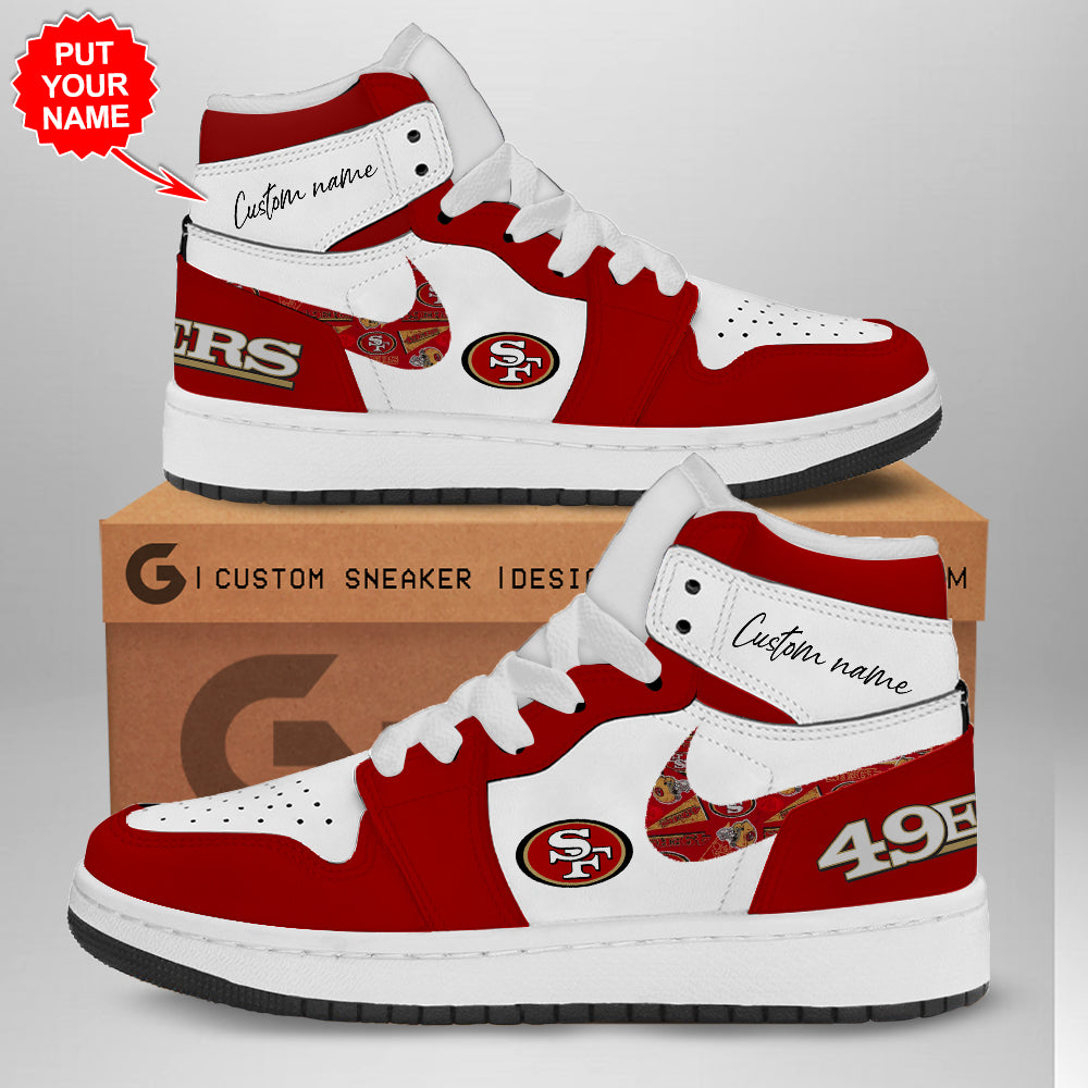 Footwearstorm San Francisco 49ers AJ1 High Sneakers Shoes For Men And Women 2