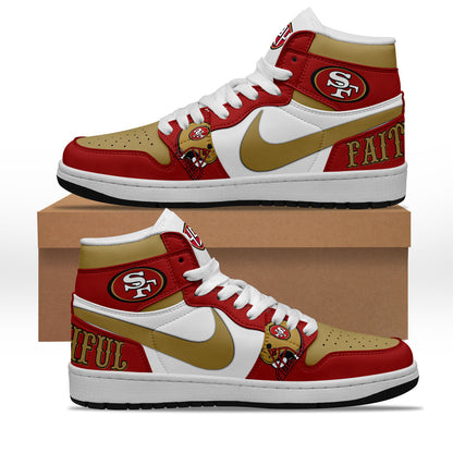Footwearstorm San Francisco 49ers AJ1 High Sneakers Shoes For Men And Women 1
