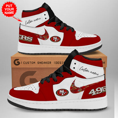 Footwearstorm San Francisco 49ers AJ1 High Sneakers Shoes For Men And Women 2